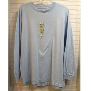 Cooke Collective Flower Power Japanese Embroidered Long Sleeve T-Shirt Sz Large